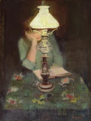 Oda con lámpara (óleo sobre lienzo)