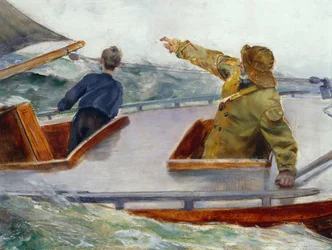 En la proa, hacia 1890 (óleo sobre lienzo)