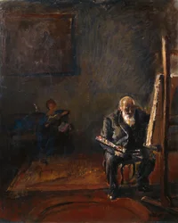 Autorretrato junto al caballete