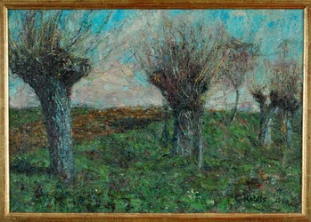 Paisaje con sauces (pintura sobre lienzo)