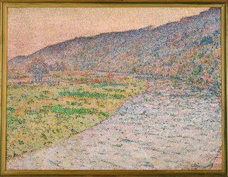 Río Ruhr cerca de Herdecke (pintura sobre lienzo)