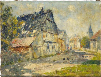 Calle de pueblo en Ehringsdorf cerca de Weimar