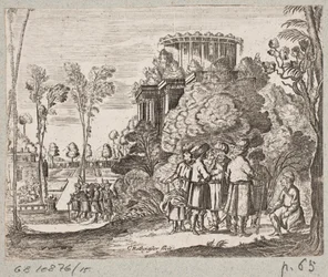 Ilustración para Adam Olearius, “Persianischer Rosenthal von einem Sinnreichen Poeten Schich Saadi [...]”, Schleswig 1660