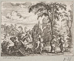Ilustración de Adam Olearius, “Persianischer Rosenthal von einem Sinnreichen Poeten Schich Saadi [...]”, Schleswig 1660