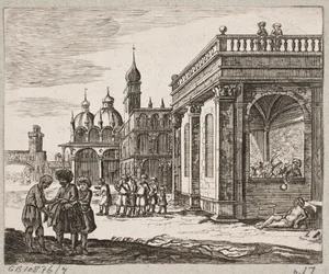 Ilustración para Adam Olearius, "Persianischer Rosenthal von einem Sinnreichen Poeten Schich Saadi [...]", Schleswig 1660