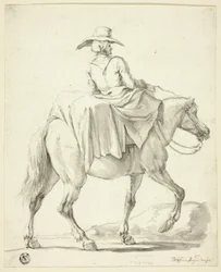 Mujer del mercado a caballo