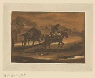 Jinete con dos caballos llenos Jinetes, caballos y batallas (título de la serie)