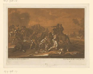 Campo de batalla después de una batalla Jinetes, caballos y batallas (título de la serie)