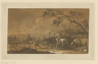 Soldados en el campamento Jinetes, caballos y batallas (título de la serie)
