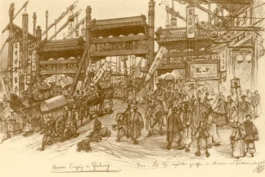Puertas en Pekín, China, 1898