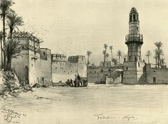 Casas en Nagada, Egipto, 1898
