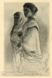Rosama y Sandenam, niñas tamiles, Kandy, Ceilán