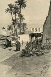 Calle en Asuán, Egipto, 1898