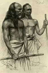 Hombres tamiles, Colombo, Ceilán, 1898.