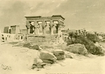 El Templo de Isis y el Quiosco de Trajano en la Isla de Filae, Egipto, 1898