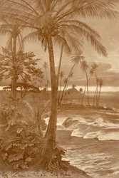 La playa en Waikiki, Hawái, 1898