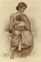 Joven madre, Kandy, Ceilán, 1898