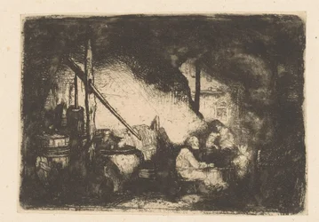 Tres figuras en la mesa