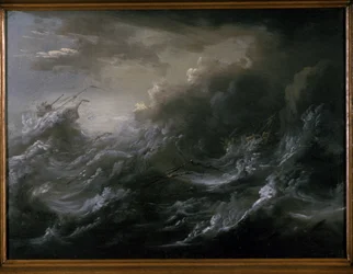 Tormenta en el mar y naufragio