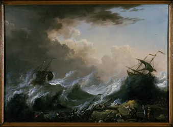 Tormenta en el mar y naufragio
