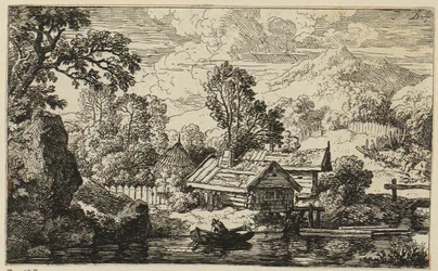 Dos casas de madera junto al agua