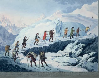Horace-Benedict de Saussure escalando la cima del Mont Blanc en agosto de 1787
