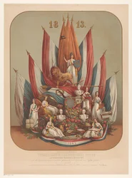 Representación alegórica de la trascendental revolución de noviembre de 1813 Homenaje teatral-alegórico a la memorable Revolución de noviembre de 1813 (...) (título sobre objeto)