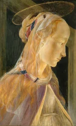 Cabeza de la Magdalena (según Sandro Botticelli) (temple sobre tabla)