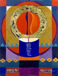 Eternal Flame (Llama eterna), c. 2004 (temple al huevo sobre panel gessoed con pan de oro)