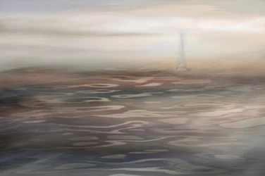 La serenidad de un velero entre la niebla