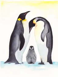 La familia de los pingüinos amables