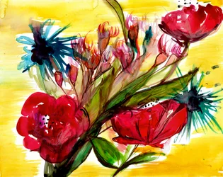 Ramo de flores de colores vivos