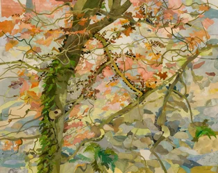 Árbol de otoño, 2011 (collage de papel pintado con acuarela)
