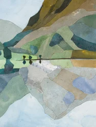 Buttermere Reflection, 2015 (collage de papel pintado con acuarela)