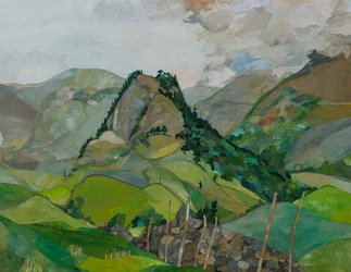 Castle Crag, 2023 (collage de papel pintado con acuarela)