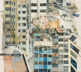 Hong Kong, 2011 (collage de papel pintado con acuarela)