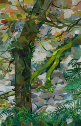 Honister Tree and Fallen, 2023 (collage de papel pintado con acuarela)