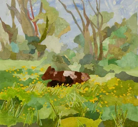 Southolt Cows, 2020 (collage de papel pintado con acuarela)