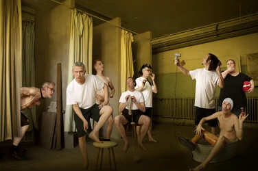 Una escena peculiar en el vestuario
