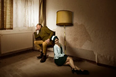 Una pareja vintage muy cariñosa
