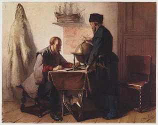 Jacob van Heemskerk y Willem Barendsz. planean su viaje al Ártico en 1594