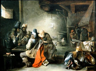 Un grupo de figuras jugando al backgammon