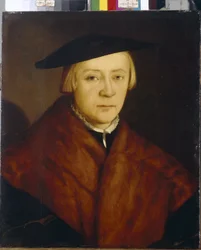 Retrato de un hombre (Retrato de un hombre). Pintura de Christophe Amberger (circa 1500-1562), óleo sobre madera, posterior a 1548. Arte alemán