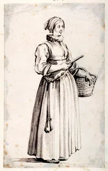 Figura con cesta y cuchillo