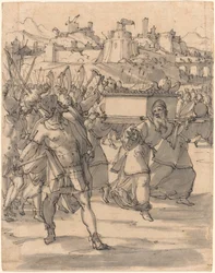 Josué y los israelitas ante los muros de Jericó
