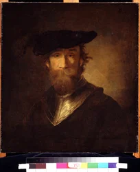 Viejo soldado con una boina negra. Un viejo soldado con boina negra. Pintura de Christopher Paudiss (1630-1666). Arte alemán del siglo XVII. Museo Pushkin de Bellas Artes, Moscú.