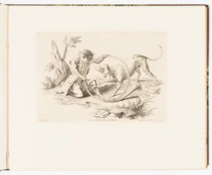 Placa 2, Le Corps de Chasse (El Cuerno de Caza), Singeries ou différentes actions de la vie humaine représentées par des singes (Payasadas de Monos o Diferentes Acciones de la Vida Humana Representadas por Monos)