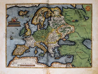 Mapa de Europa. 1588 (grabado en color)