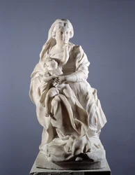 Virgen y Niño Escultura de mármol