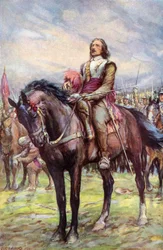 Oliver Cromwell invocando el apoyo de Dios antes de la batalla